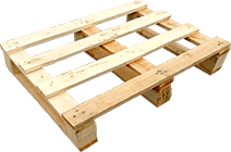 Petite palette en bois de 60x80 cm avec une structure à plots.