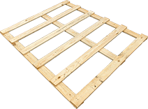 Plateau en bois de forme rectangulaire, pour palettes, sur fond vert foncé.