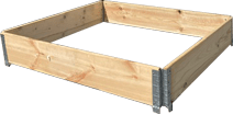 Réhausse de palette en bois pliable, pour augmenter la capacité des palettes.